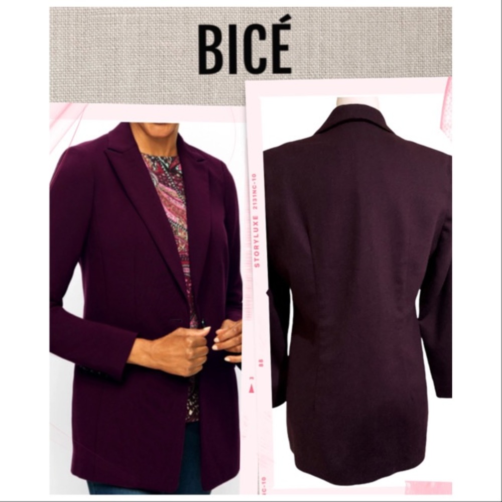 Flash Sale BICÉ Blazer Stunning Eggplant Long Fitted Women Blazer Size 6P